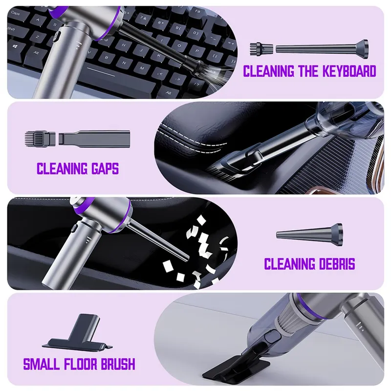 Portable Cordless Car Vacuum Cleaner – Powerful Brushless Suction